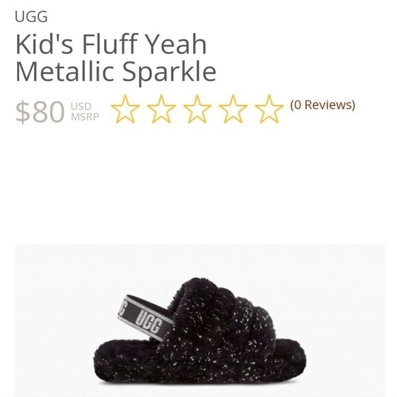 UGG Fluff Yeah Metallic Sparkle Slippers Slides - Picture 11 of 11